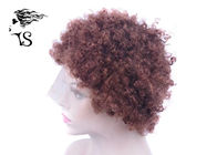 Afro Short Curly Full Lace Human Hair Wigs For Black Women Iron Red Color
